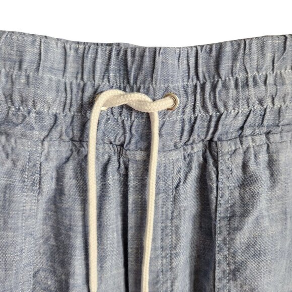 Athleta Pants Women's 10 Blue Cabo Tide Linen Jogger Zip Pockets - Picture 5 of 12